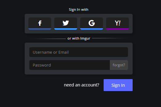 Imgur Signing UX