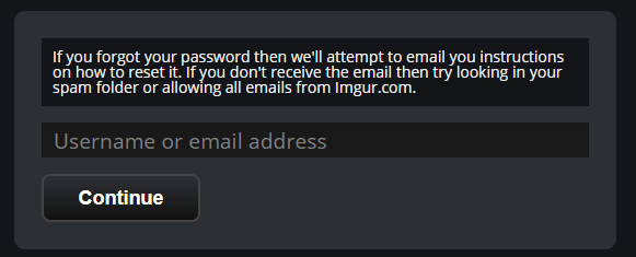 imgur forgot password UX