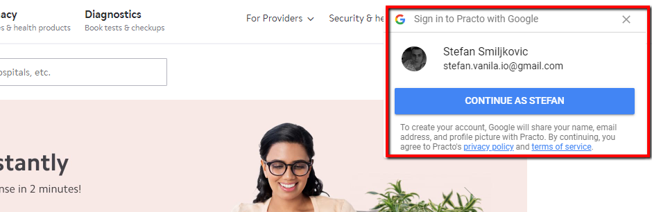 Google login/sign-in user experience